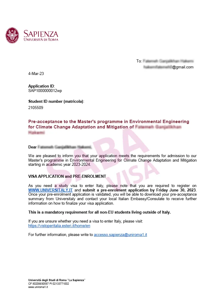 اخذ پذیرش ارشد ایتالیا رشته مهندسی محیط زیست